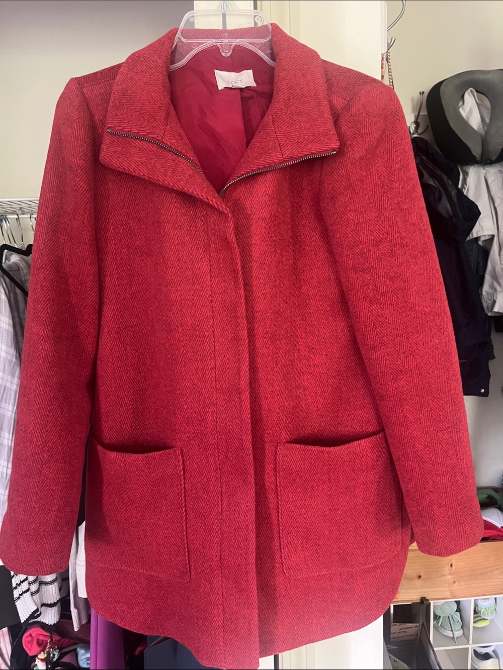 LOFT Crimson Red Coat